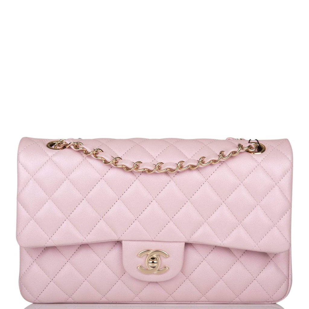 Chanel Top Handle Mini Rectangular Flap Bag Iridescent Green Lambskin   Coco Approved Studio